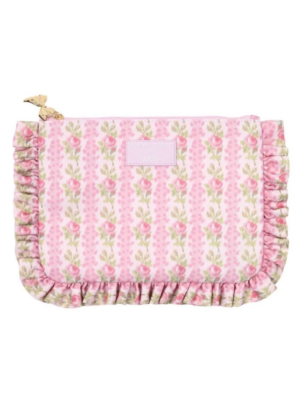 LOVE SHACK FANCY School notebook & Yoobi Pink Floral Ruffle case